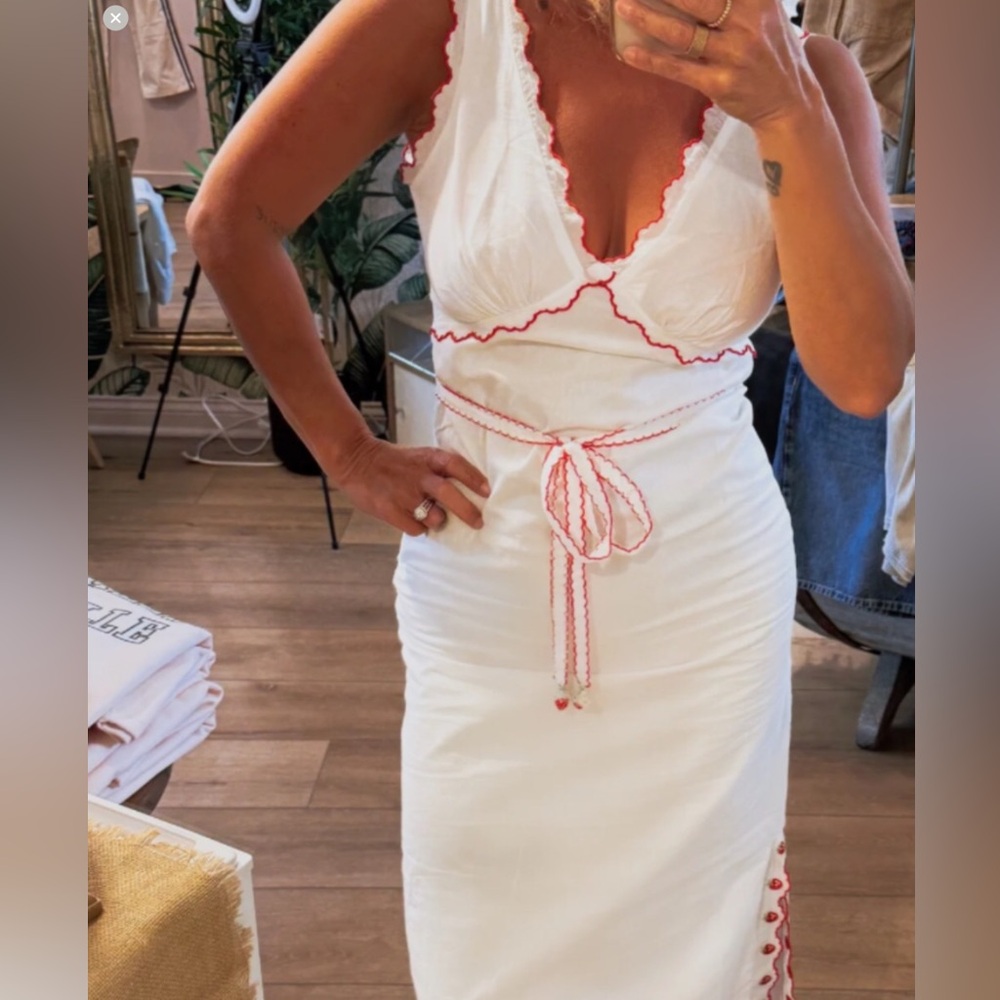 Anthropologie Strawberry π Bonnie Embroidered Midi Dress by Jacquie the Label - Picture 12 of 16